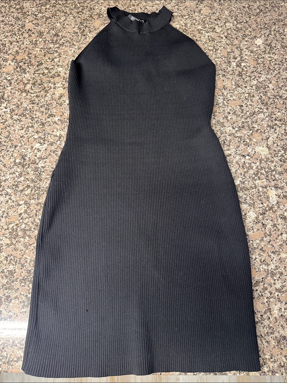 Sincerely Jules Black Ribbed Halter Midi Dress